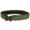 The Condor LCS Cobra Gun Belt in Olive Drab features a black and gold metal buckle, reinforced stitching, and multiple slots along its length.